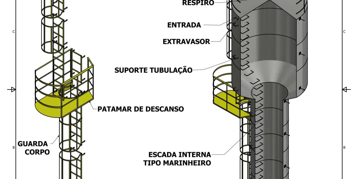 Tanque cilíndrico vertical fechado fundo plano de 10000 litros